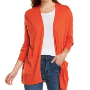 New Madewell Lightweight Orange Cardigan Sweater M